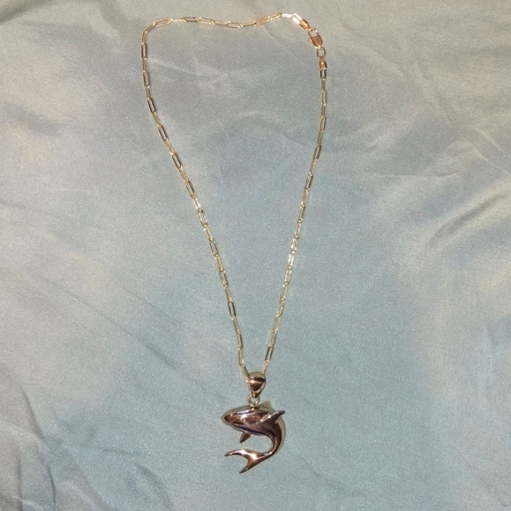 Gold Fish Pendant Necklace